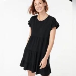 J. Crew Knit Broken-In Jersey Tiered Mini Dress M Worn Once